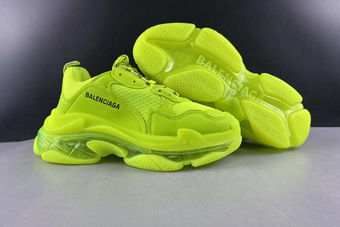 BALENCIAGA TRIPLE S CLEAR SOLE L.FREE DOU.FOAM/NOT WASHED SO FLUO YELLOW 541624 W2FF1 5842