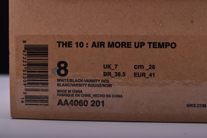 Off-White X NIKE AIR MORE UPTEMPO MENS AA4060-201