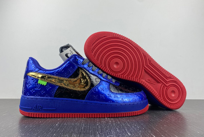 Louis V x Nike Air Force LV Black/Blue/Gold