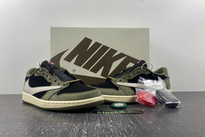 Travis Scott x Air Jordan 1 Low OG “Black/Olive” DM7866-002