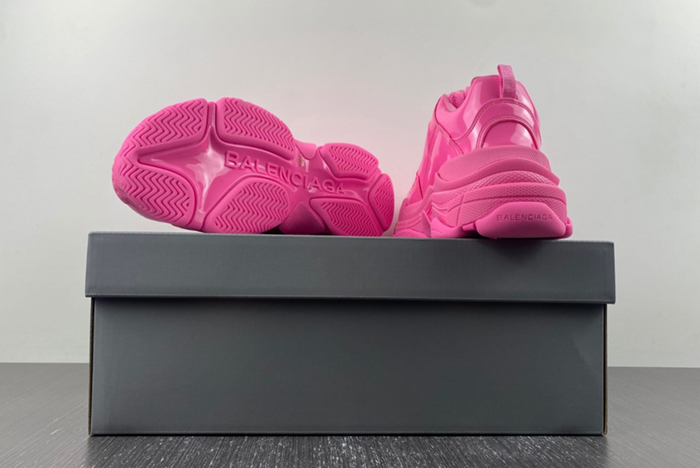BALENCIAGA Triple S Clear Sole Sneaker Fluorescent Pink 734953 W2PAA 5000