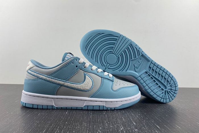 NIKE DUNK LOW RETRO Fleece Swoosh Worn Blue FB1871-011