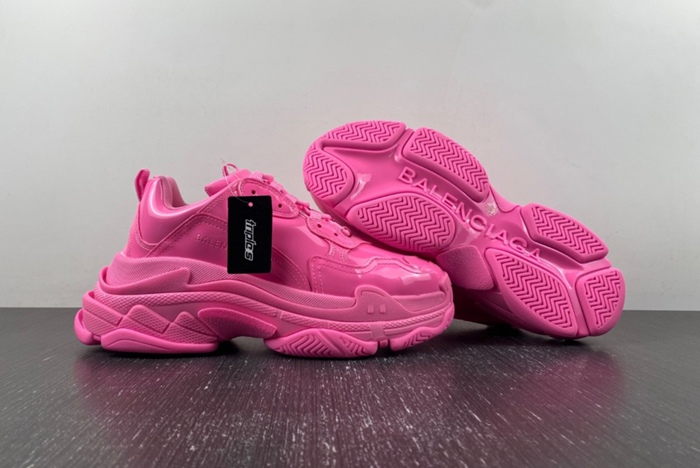 BALENCIAGA Triple S Clear Sole Sneaker Fluorescent Pink 734953 W2PAA 5000