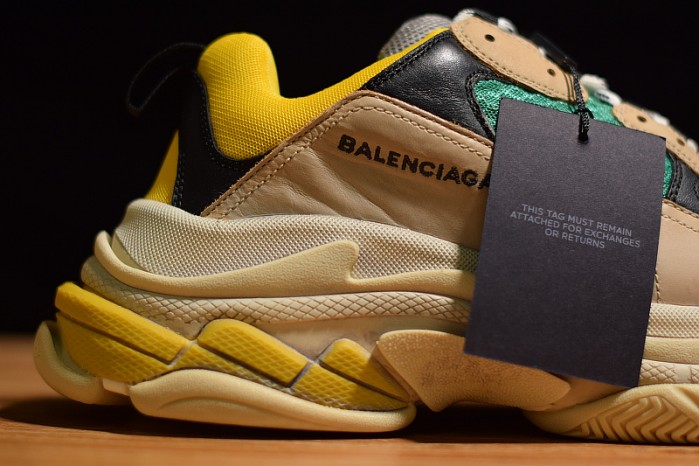 BALENCIAGA TRIPLE S W06E1-1000 BEIGE/GREEN-YELLOW