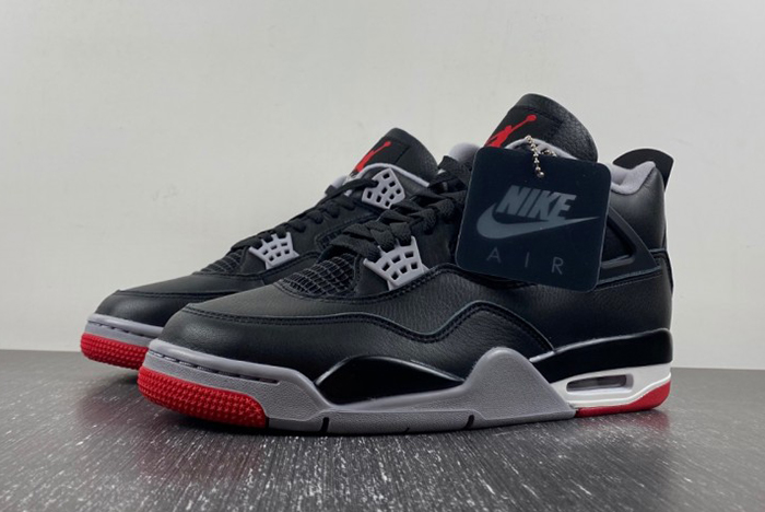 Air Jordan 4 Bred Reimagined leather material FV5029-006