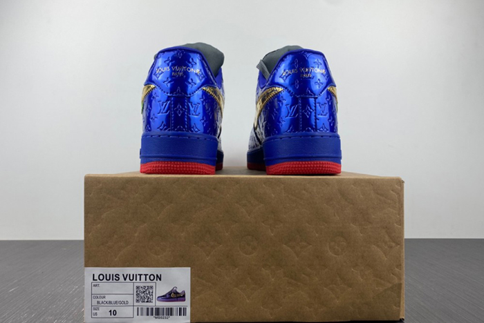 Louis V x Nike Air Force LV Black/Blue/Gold