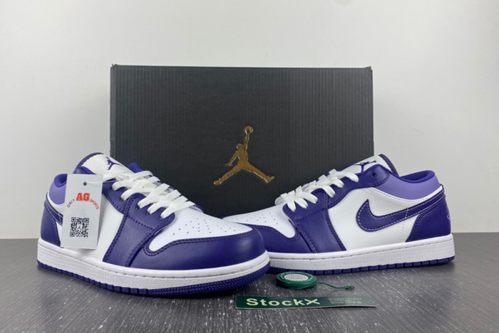 Air Jordan 1 Low White Purple 553558-515