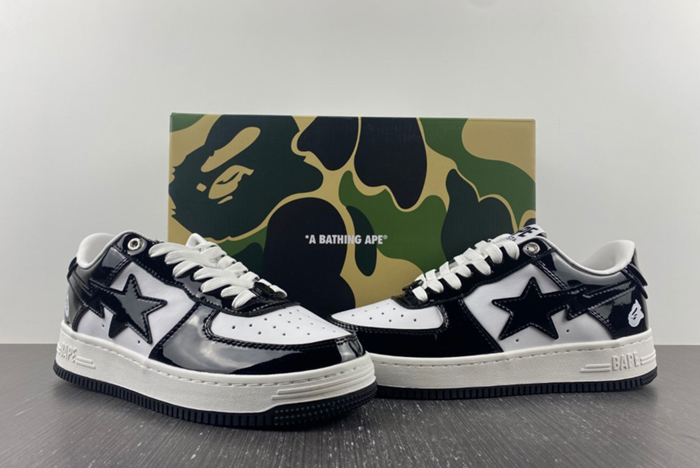 A Bathing Ape Bape Sta PATENT BLACK