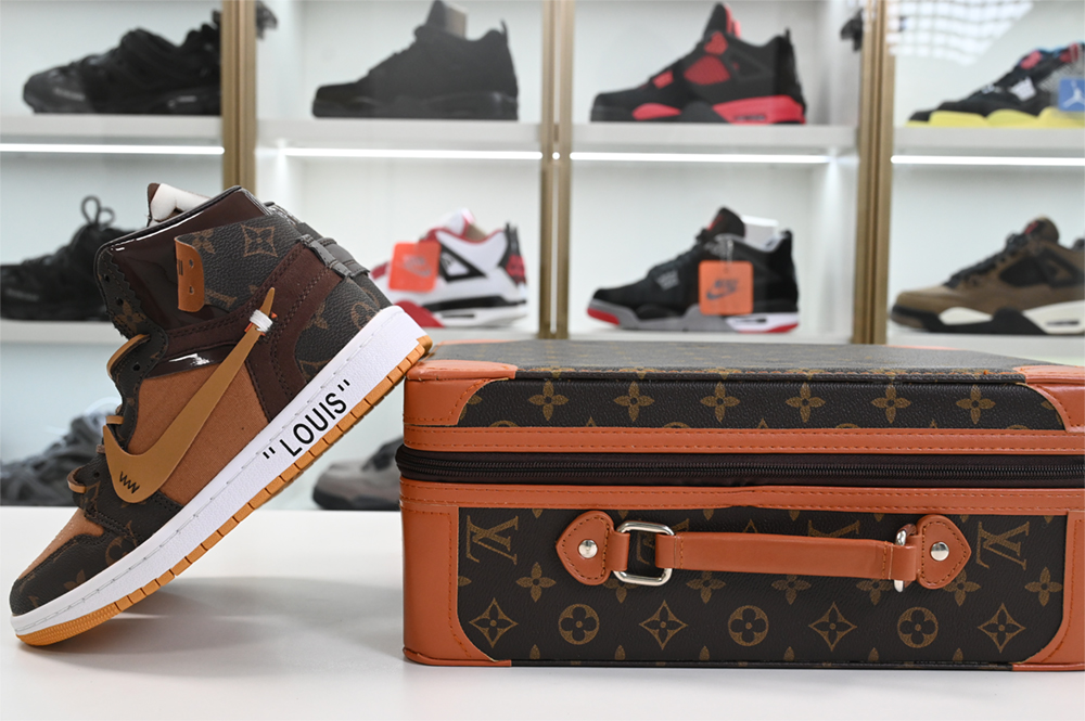 Louis V x Off-White x Air Jordan 1 Customs MENS AQ0818-158