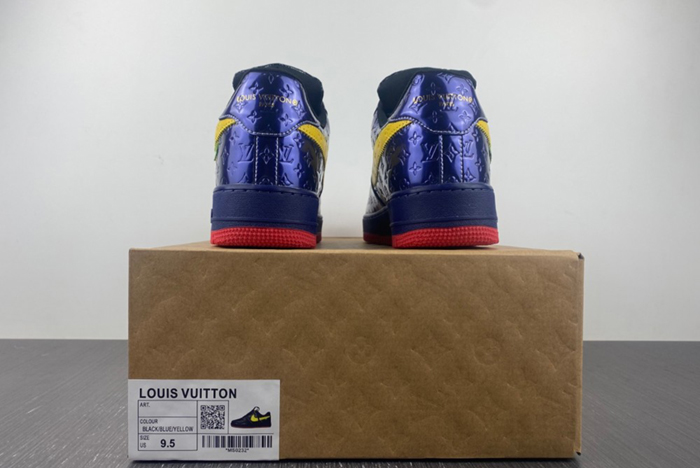 Louis V x Nike Air Force LV Black/Blue/Yellow