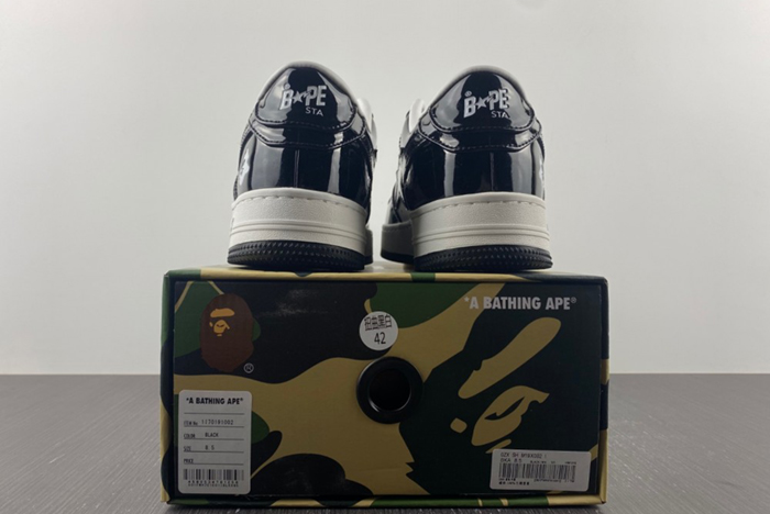 A Bathing Ape Bape Sta PATENT BLACK