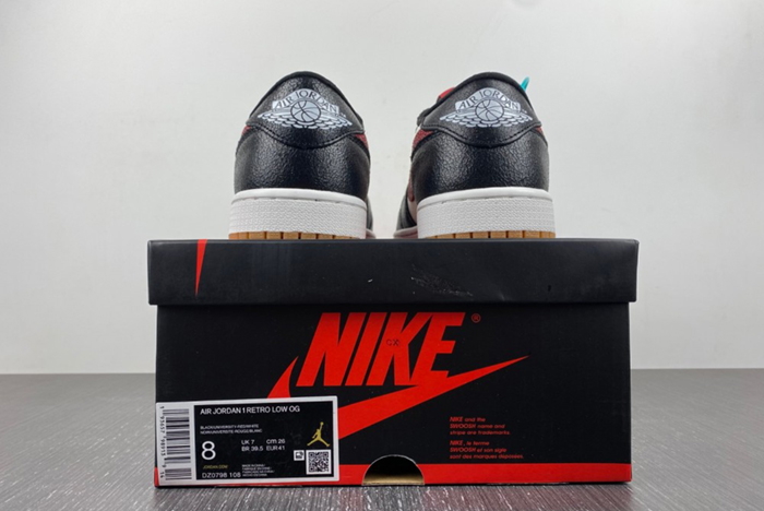 Air Jordan 1 Low AJ1 Black White Red DZ0798-108