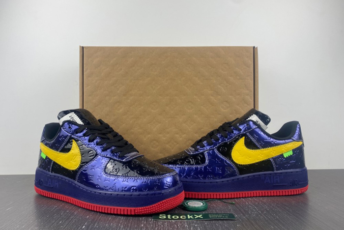 Louis V x Nike Air Force LV Black/Blue/Yellow