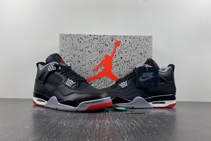 Air Jordan 4 Bred Reimagined leather material FV5029-006