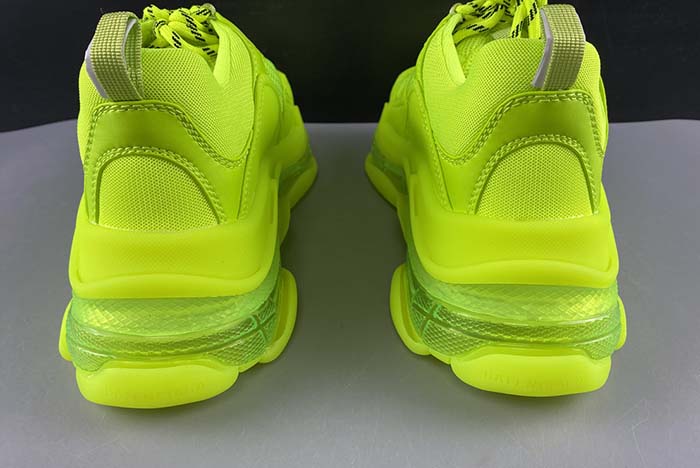 BALENCIAGA TRIPLE S CLEAR SOLE L.FREE DOU.FOAM/NOT WASHED SO FLUO YELLOW 541624 W2FF1 5842