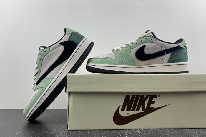 Travis Scott x Air Jordan 1 Low WHITE GREEN BLACK DM7866-813