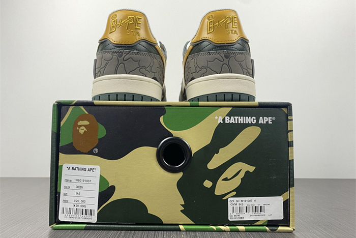 A Bathing Ape Bape SK8 Sta Grey Mustard Yellow