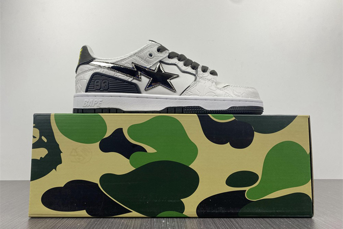 A Bathing Ape Bape SK8 Sta White Silver