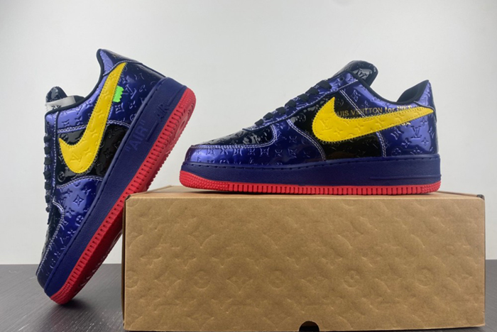 Louis V x Nike Air Force LV Black/Blue/Yellow
