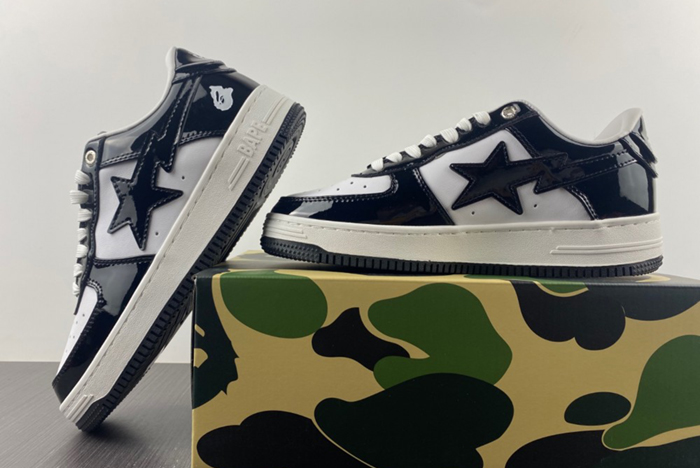 A Bathing Ape Bape Sta PATENT BLACK