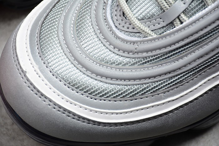 nike mens AIR VAPORMAX 97 "SILVER BULLET" metallic silver varsity red AJ7291-002