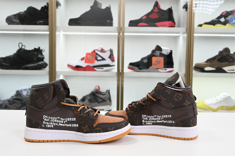 Louis V x Off-White x Air Jordan 1 Customs MENS AQ0818-158