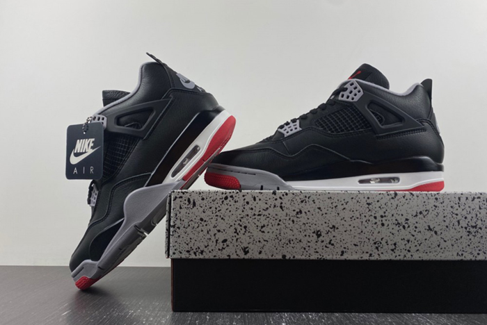 Air Jordan 4 Bred Reimagined leather material FV5029-006