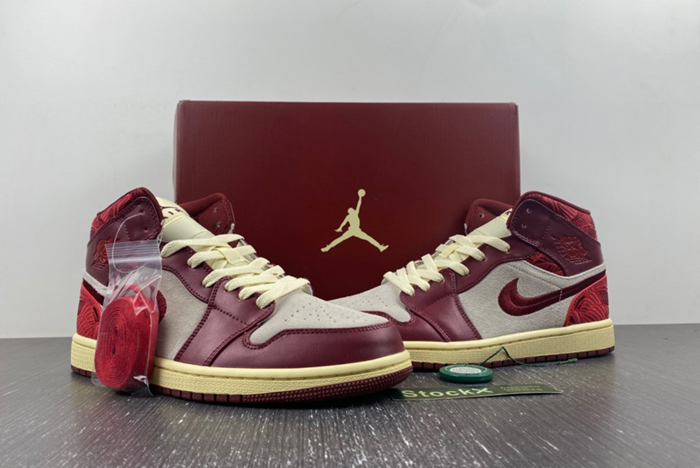 Jordan 1 Mid SE Tiki Leaf Team Red DZ2820-601