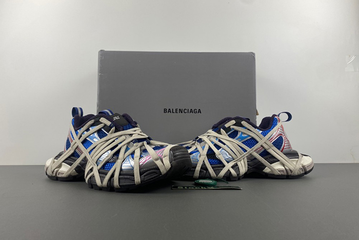 Balenciaga 3XL Extreme Lace Sneaker Royal Blue Silver778698 W3XLL 0525