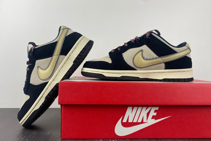 Nike Dunk Low LX Black Suede Team Gold  DV3054-001