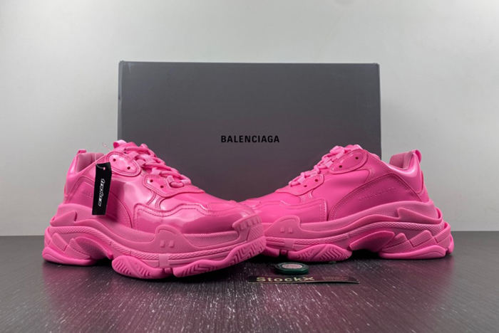 BALENCIAGA Triple S Clear Sole Sneaker Fluorescent Pink 734953 W2PAA 5000
