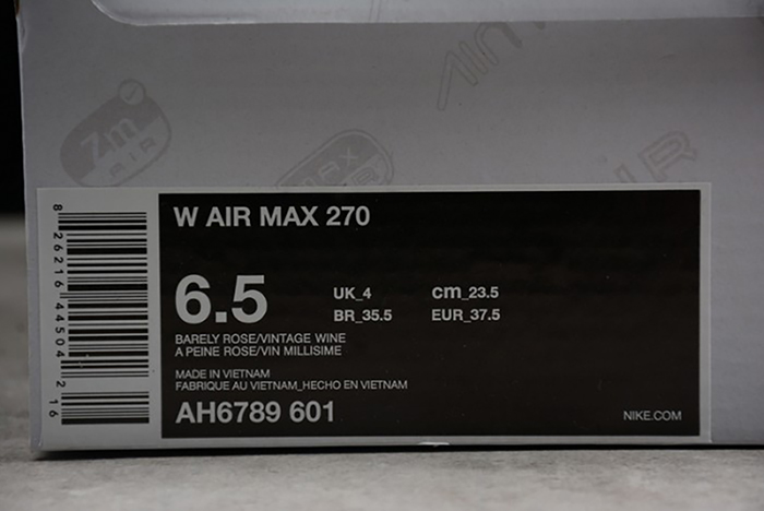 Nike Air Max 270 Barely Rose Pink White Women AH6789-601