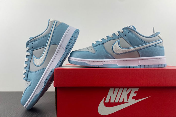 NIKE DUNK LOW RETRO Fleece Swoosh Worn Blue FB1871-011