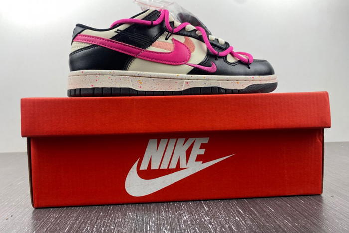 （Nike）Dunk Low Multi color swoosh FD4623-131-black rose
