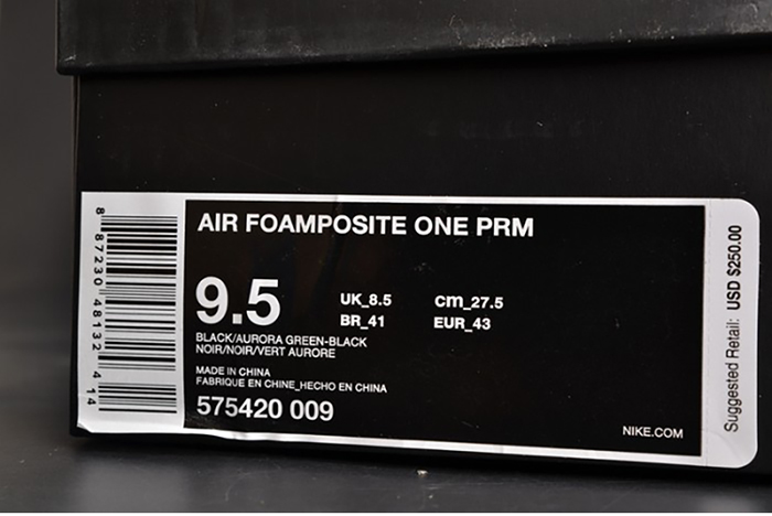 Nike Air Foamposite One PRM "Abalone" Black/Aurora Green mens 575420-009