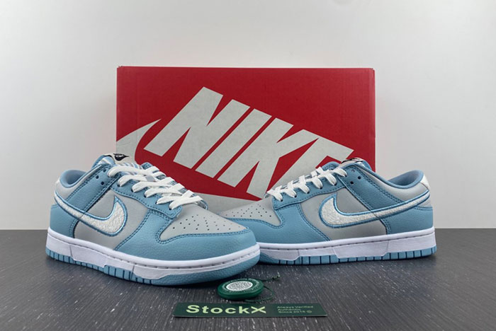 NIKE DUNK LOW RETRO Fleece Swoosh Worn Blue FB1871-011