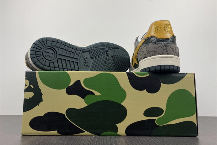A Bathing Ape Bape SK8 Sta Grey Mustard Yellow