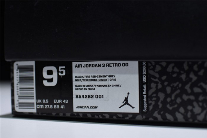 Air Jordan 3 "Black Cement" 854262-001