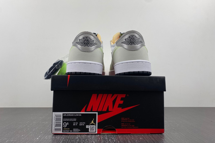 Jordan 1 Retro Low White Ghost Green Black Men