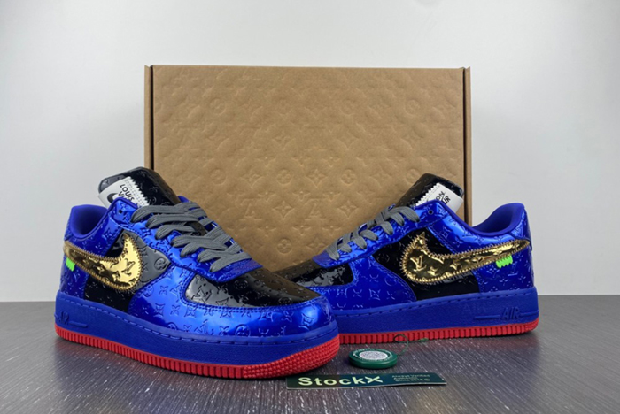 Louis V x Nike Air Force LV Black/Blue/Gold