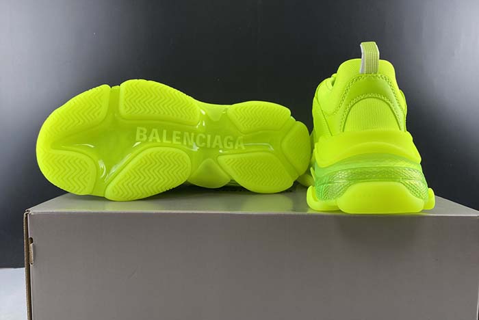 BALENCIAGA TRIPLE S CLEAR SOLE L.FREE DOU.FOAM/NOT WASHED SO FLUO YELLOW 541624 W2FF1 5842