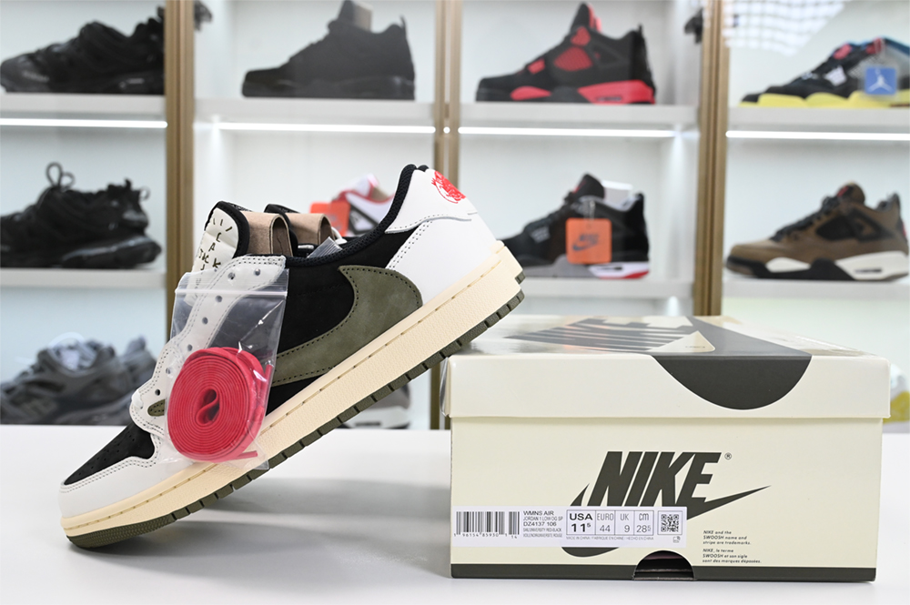 Travis Scott x Air Jordan 1 Low OG Olive  DZ4137-106