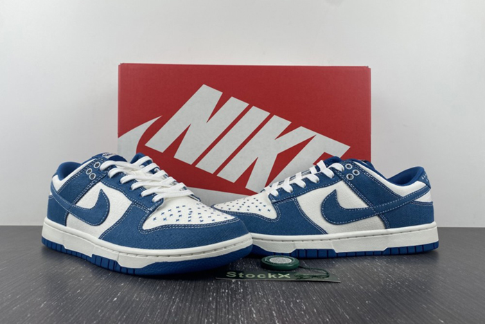 Nike Dunk Low Retro Industrial Blue Denim Sashiko DV0834-101 Men