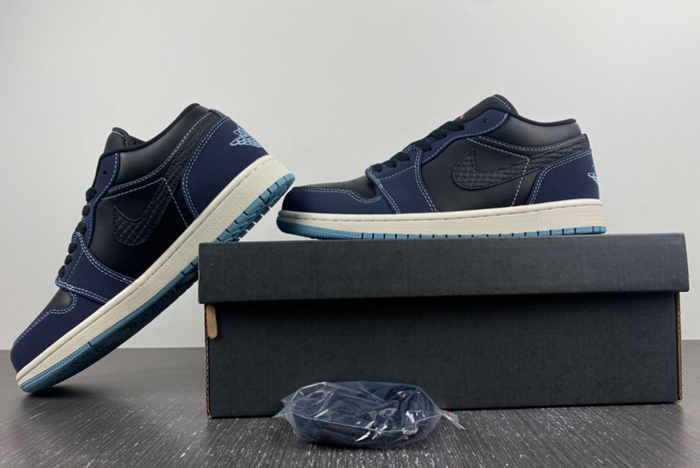 Air Jordan 1 Low Navy Black Snakeskin FJ5478-010