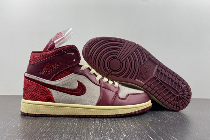Jordan 1 Mid SE Tiki Leaf Team Red DZ2820-601