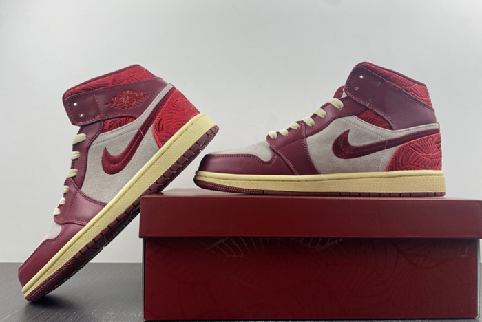 Jordan 1 Mid SE Tiki Leaf Team Red DZ2820-601