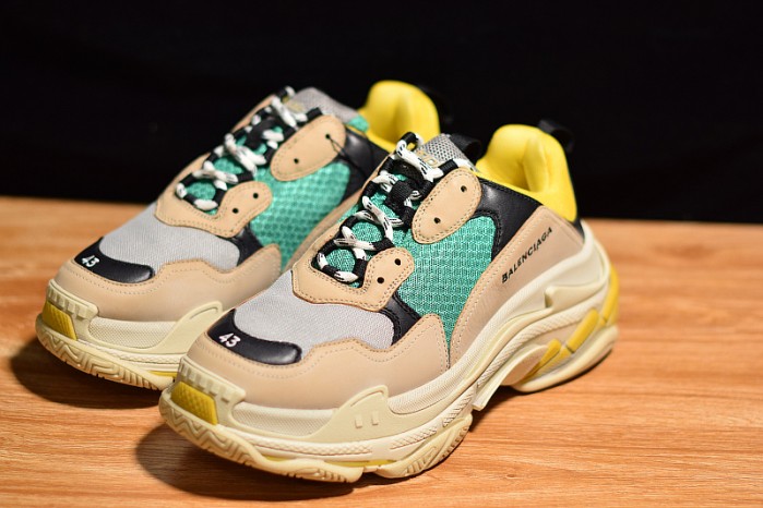 BALENCIAGA TRIPLE S W06E1-1000 BEIGE/GREEN-YELLOW