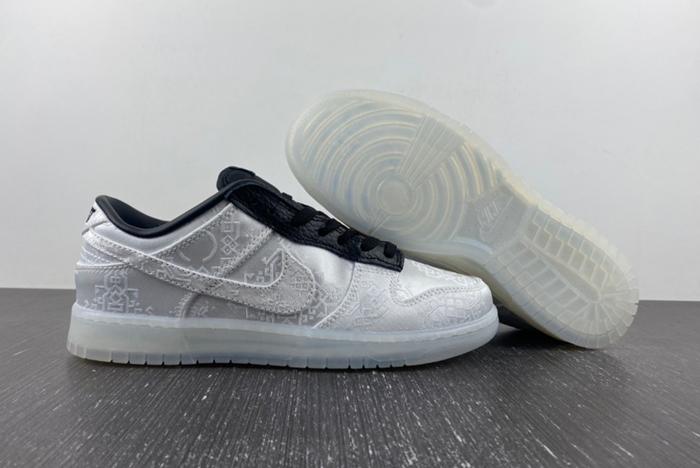 CLOT x fragment x Nike Dunk Low Colorway: White/Black  FN0315-110