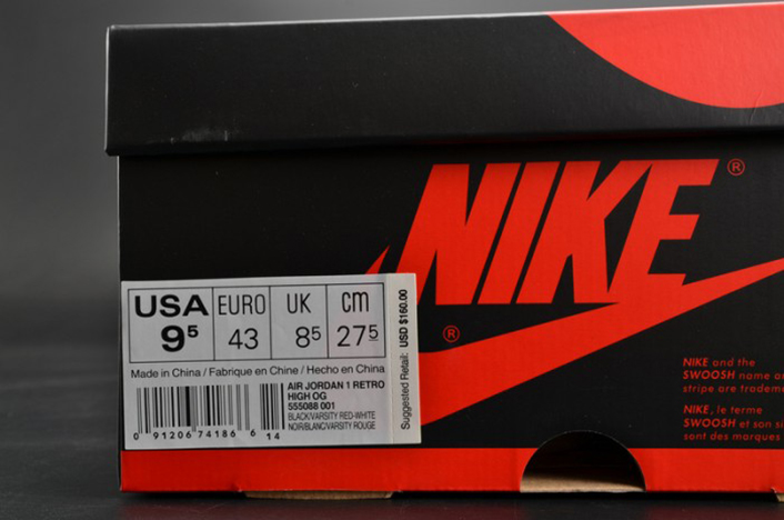 Air Jordan 1 Retro High OG "Banned" red mens 555088-001