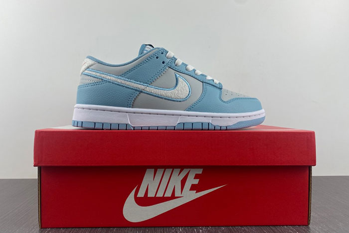 NIKE DUNK LOW RETRO Fleece Swoosh Worn Blue FB1871-011